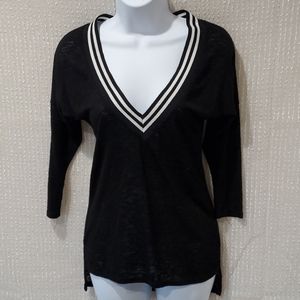 ❤Blu Claret black and white long shirt